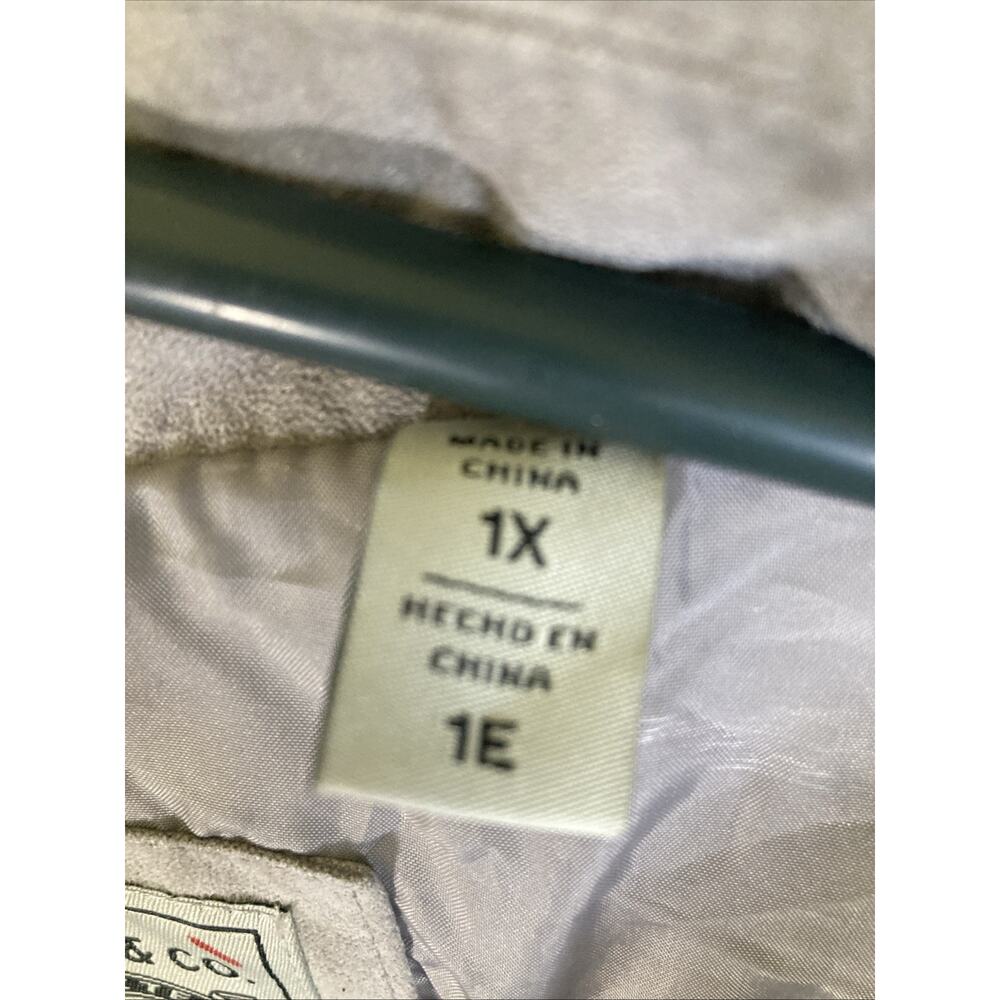 Levi Strauss & Co Womens Size 1X size 16-18 Faux Leather Moto Biker Jacket Grey - Picture 5 of 16